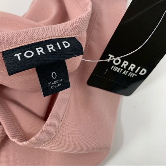 NEW TORRID DUSTY PINK STRETCH CHALLIS FAVORITE TUNIC TEE - Picture 11 of 13